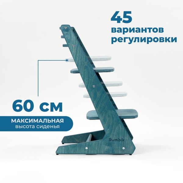 Детский растущий стул-трансформер Rumbik IQ, морская волна, регулируемый по высоте для детей, малышей и школьников. Купить растущий стульчик для ребенка в интернет-магазине.