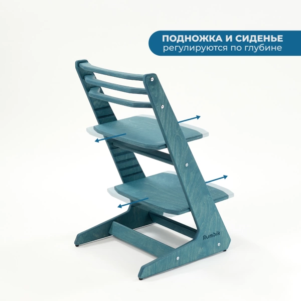 Детский растущий стул-трансформер Rumbik IQ, морская волна, регулируемый по высоте для детей, малышей и школьников. Купить растущий стульчик для ребенка в интернет-магазине.