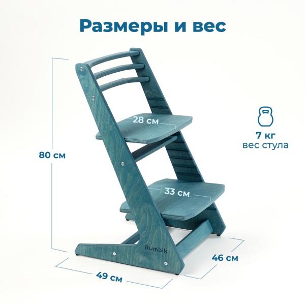 Детский растущий стул-трансформер Rumbik IQ, морская волна, регулируемый по высоте для детей, малышей и школьников. Купить растущий стульчик для ребенка в интернет-магазине.