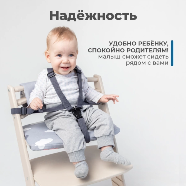 Ремень безопасности для растущего стульчика, тёмно-серый, купить ремень-ограничитель с доставкой по всей России.