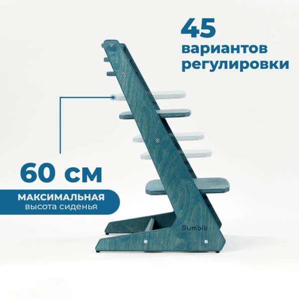 Детский растущий стул-трансформер Rumbik IQ, морская волна, регулируемый по высоте для детей, малышей и школьников. Купить растущий стульчик для ребенка в интернет-магазине.
