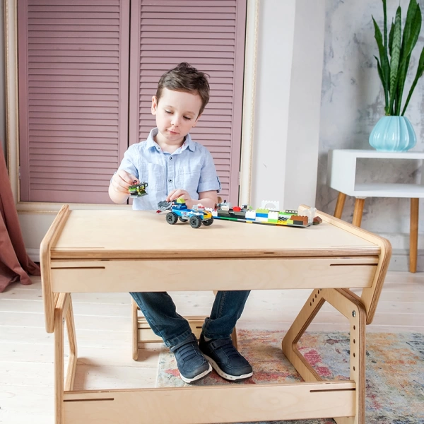 Комплект детской растущей мебели Rumbik Start, бесцветное масло, от года до 7 лет. Набор детской мебели купить с доставкой по всей России.