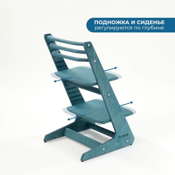 Детский растущий стул-трансформер Rumbik IQ, морская волна, регулируемый по высоте для детей, малышей и школьников. Купить растущий стульчик для ребенка в интернет-магазине.
