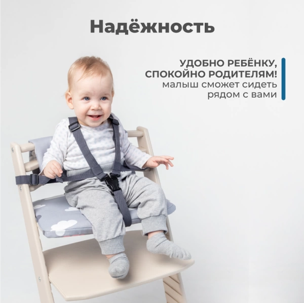 Ремень безопасности для растущего стульчика, тёмно-серый, купить ремень-ограничитель с доставкой по всей России.