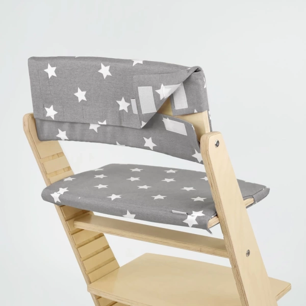 Комплект подушек-чехлов, тёмно-серый со звёздами, на спинку и сиденье для растущего стула Rumbik Kit.