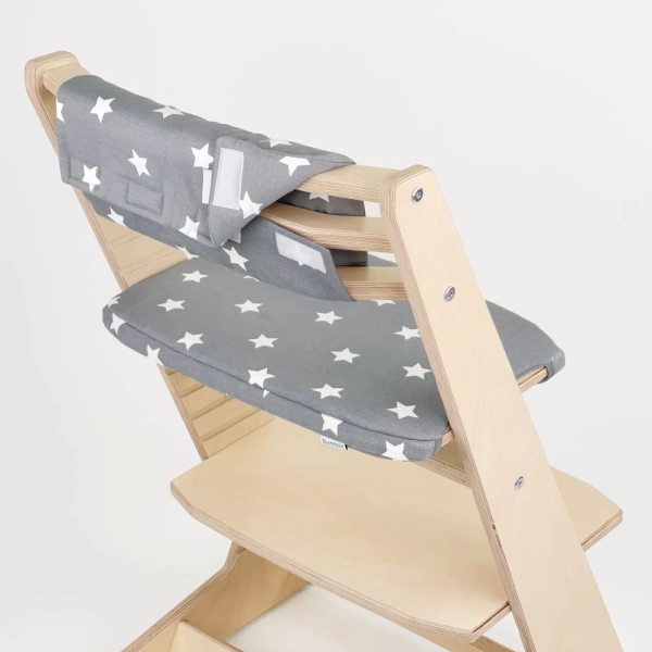 Комплект подушек-чехлов, тёмно-серый со звёздами, на спинку и сиденье для растущего стула Rumbik IQ.